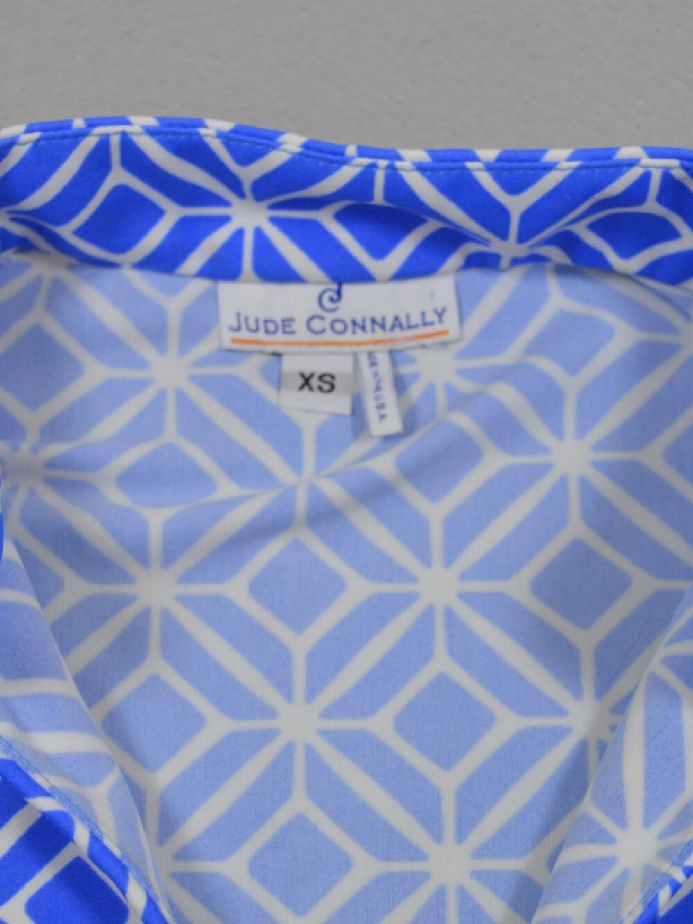 💙 Jude Connally Blue Geometric Shift Dress XS Golf Tennis Pickleball USA - Picture 2 of 11